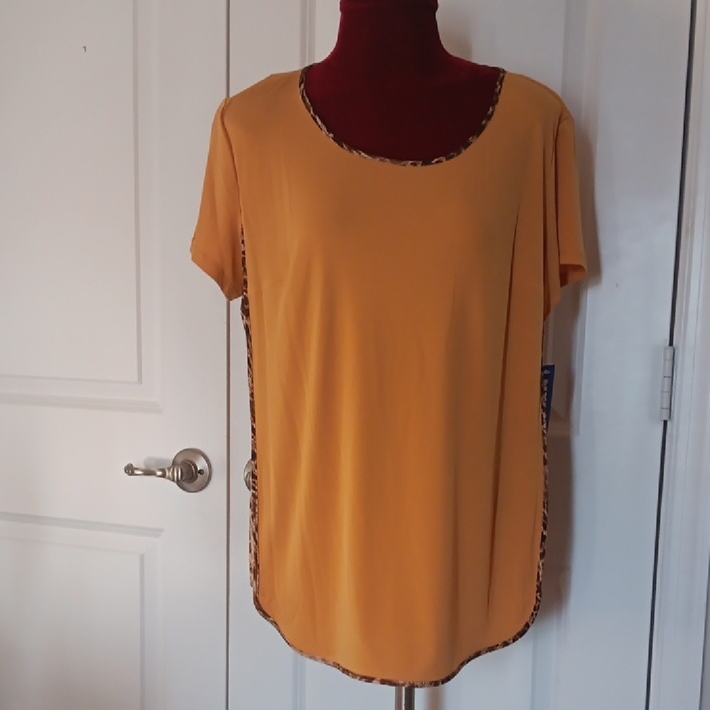 Nygard Gold & Leopard Blouse Sz.M/M, NWT